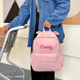 Solid Rabbit Backpack Personalized Embroidered Name Large Capacity