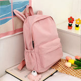 Solid Rabbit Backpack Personalized Embroidered Name Large Capacity