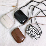 Zebra-stripe Crossbody Shoulder Bag PU Leather Women's Handbag