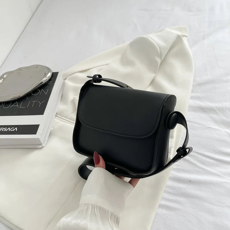 Women's Solid PU Leather Shoulder Bag Crossbody Square High Bag