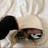 Solid Shoulder Bags for Women PU Leather Armpit Bag Underarm Bag