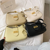 Solid Shoulder Bags for Women PU Leather Armpit Bag Underarm Bag