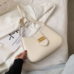 Solid Shoulder Bags for Women PU Leather Armpit Bag Underarm Bag