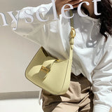 Solid Shoulder Bags for Women PU Leather Armpit Bag Underarm Bag