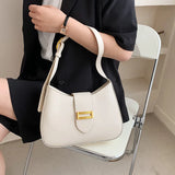 Solid Shoulder Bags for Women PU Leather Armpit Bag Underarm Bag