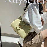 Solid Shoulder Bags for Women PU Leather Armpit Bag Underarm Bag