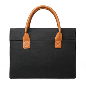 Men's Business Briefcase Soft Handle Magnetic Buckle Laptop Handbag