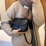 Fashion Ladies Saddle Bag Crossbody Shoulder Bag PU Leather Handbag 