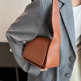 Solid Women Flap Underarm Bag PU Leather Crossbody Shoulder Bags