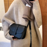 Green PU Leather Saddle Bag Crossbody Shoulder Winter Handbag