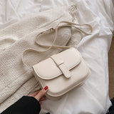 Green PU Leather Saddle Bag Crossbody Shoulder Winter Handbag
