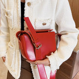 High Leather Saddle Bag Women Crossbody Shoulder Bags