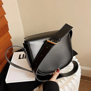High Leather Saddle Bag Women Crossbody Shoulder Bags