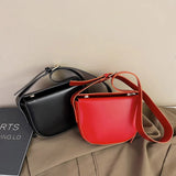 High Leather Saddle Bag Women Crossbody Shoulder Bags