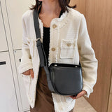 High Leather Saddle Bag Women Crossbody Shoulder Bags