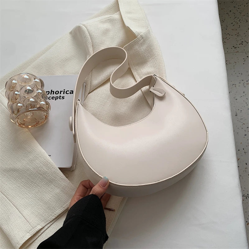 Small PU Leather Saddle Shoulder Bag for Women Handbags and Purses
