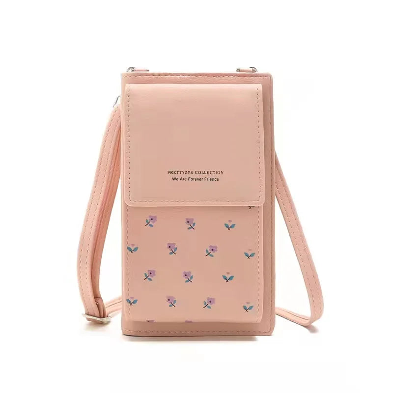 Small Wallet Shoulder Bag Floral Letter Phone Money Purse Organizer