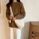 Soft Faux Fur Women Messenger Bag Large Capacity Shoulder Tote