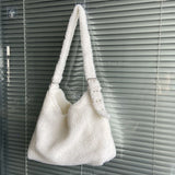 Soft Faux Fur Women Messenger Bag Large Capacity Shoulder Tote