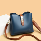 Women's Soft Leather Shoulder Crossbody Bag Small Bucket Handbag