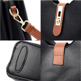 Women's Soft Leather Shoulder Crossbody Bag Small Bucket Handbag