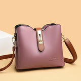 Women's Soft Leather Shoulder Crossbody Bag Small Bucket Handbag