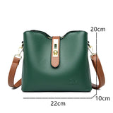 Women's Soft Leather Shoulder Crossbody Bag Small Bucket Handbag