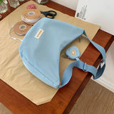 Solid Nylon Shoulder Bags for Girls Female Hobos Messenger Bags with Purse