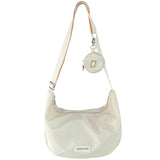 Solid Nylon Shoulder Bags for Girls Female Hobos Messenger Bags with Purse