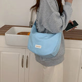 Solid Nylon Shoulder Bags for Girls Female Hobos Messenger Bags with Purse