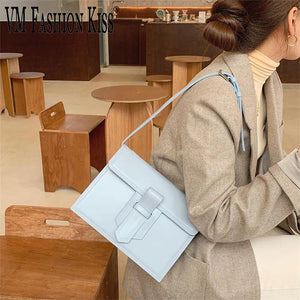 Solid Suture PU Leather Crossbody Bags For Women Small Shoulder Handbags