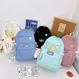 Solid Teenage Girl Schoolbag Multiple Pockets Women Loptop Backpack Large Capaci