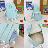 Solid Teenage Girl Schoolbag Multiple Pockets Women Loptop Backpack Large Capaci