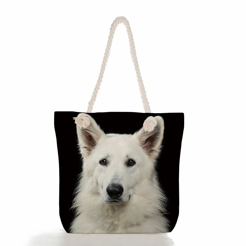 Dog Print Tote Bag for Women, High Capacity Casual Travel Shoulder Bag