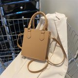 Women's Solid Top-handle Crossbody Bag Pu Leather Large Purse Shoulder Bag