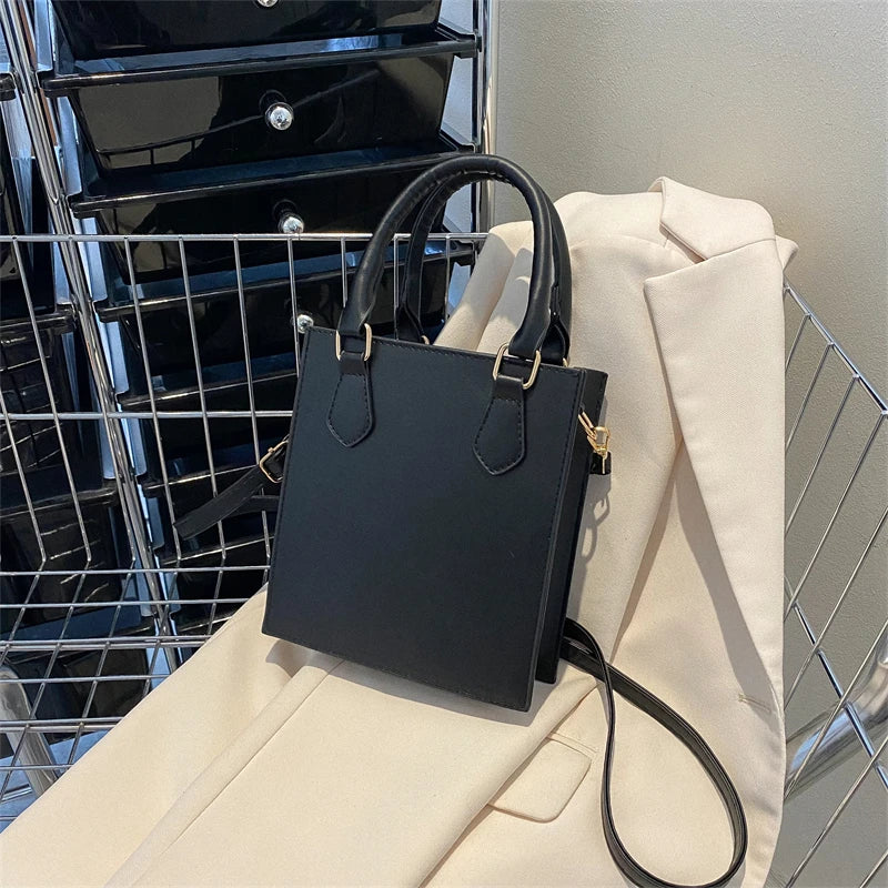 Women's Solid Top-handle Crossbody Bag Pu Leather Large Purse Shoulder Bag