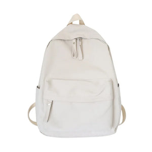 Solid Travel Backpack for Teenage Girls Nylon Shoulder Bags