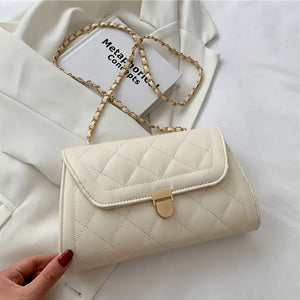 Women's Pu Leather Shoulder Bag Diamond Lattice Small Bag