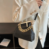 Solid Weaving Crossbody Bags For Women Small Clutch Female Party Handbags