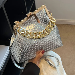 Solid Weaving Crossbody Bags For Women Small Clutch Female Party Handbags