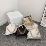 Solid Weave Crossbody Bag Small Clutch Female Party Handbag Lady Shoulder Bag