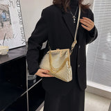 Solid Weave Crossbody Bag Small Clutch Female Party Handbag Lady Shoulder Bag