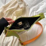 Solid Triangle PU Leather Shoulder Bag for Women Adjustable Shoulder Straps
