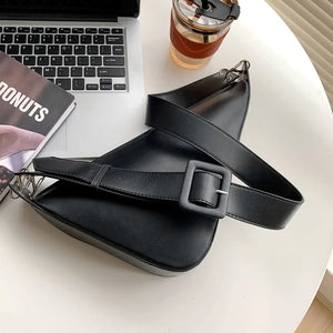 Faux Leather Shoulder Bag for Women Adjustable Strap Crossbody Bag