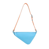 Solid Triangle PU Leather Shoulder Bag for Women Adjustable Shoulder Straps