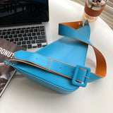 Solid Triangle PU Leather Shoulder Bag for Women