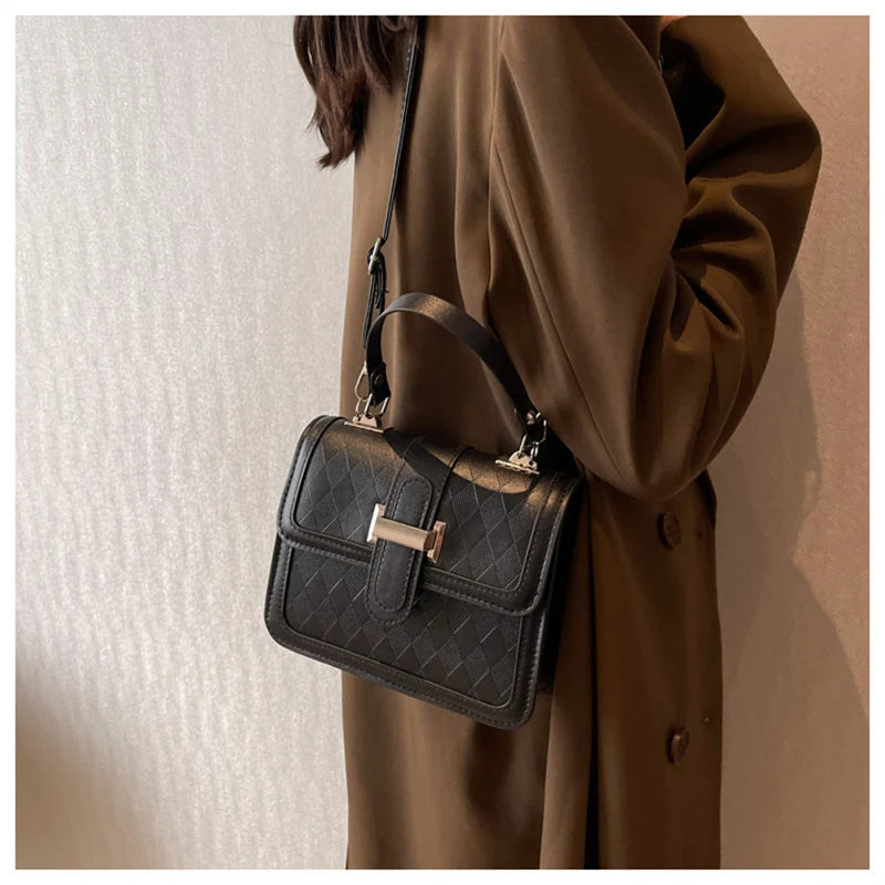 Vintage PU Leather Shoulder Bag for Women Crossbody Handbag Purse Tote