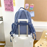 Waterproof Nylon Women Backpack Multi-Pocket Travel Rucksack Schoolbag