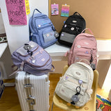 Waterproof Nylon Women Backpack Multi-Pocket Travel Rucksack Schoolbag