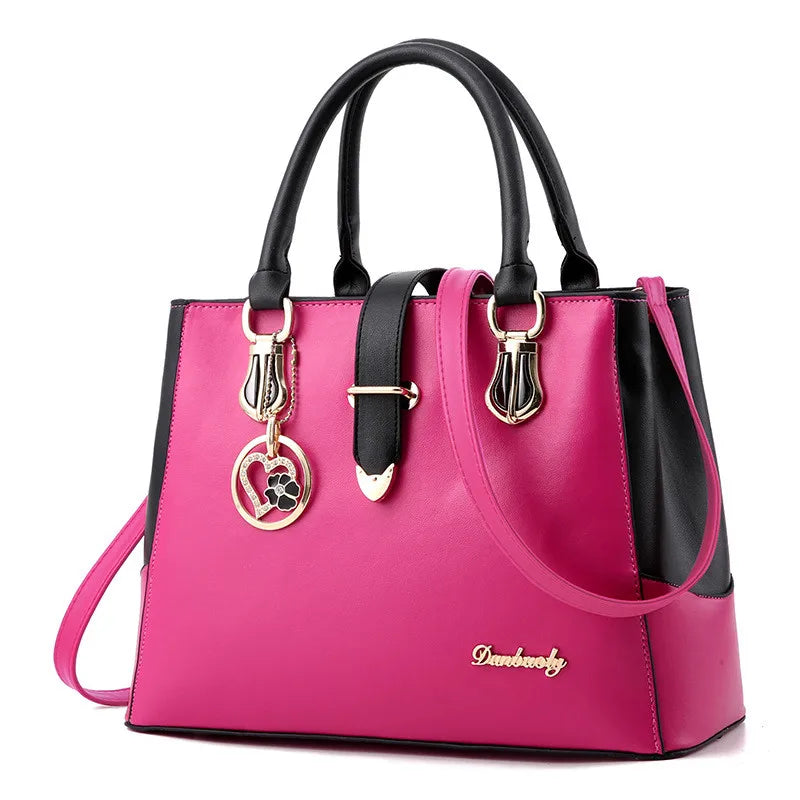 Pink Shoulder Handbag Wallet Women Vintage Messenger Bags Top-Handle